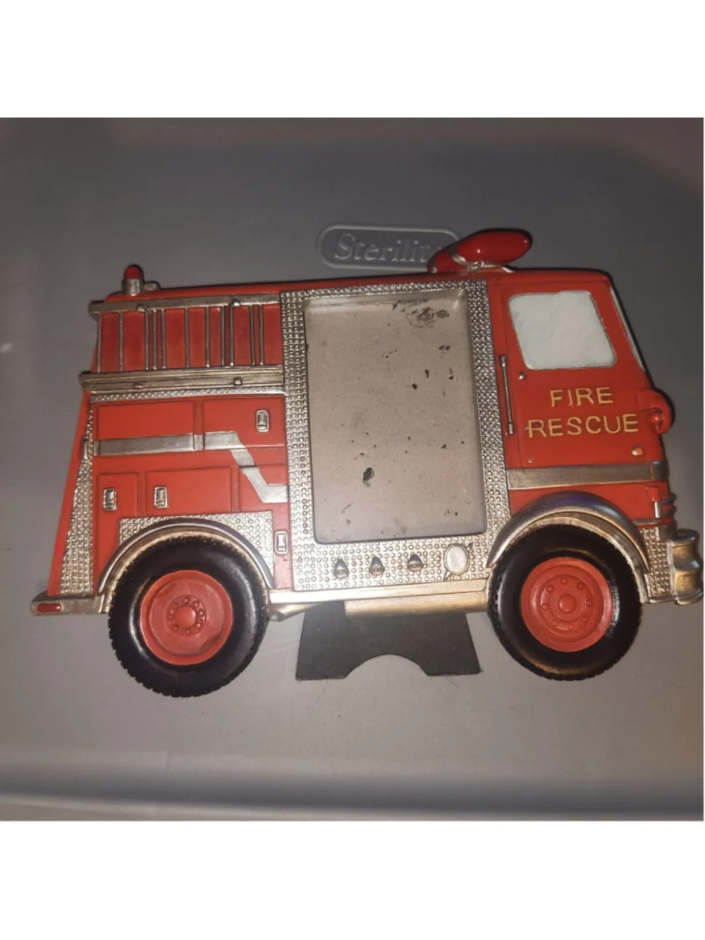 Fire Truck Picture Frame Red Fire Rescue Engine Novelty Desk Decor